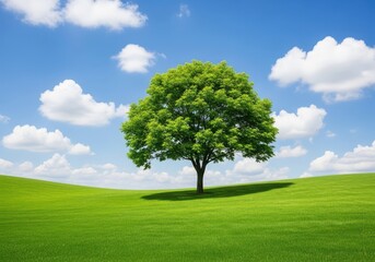 Single tree in a grassy field