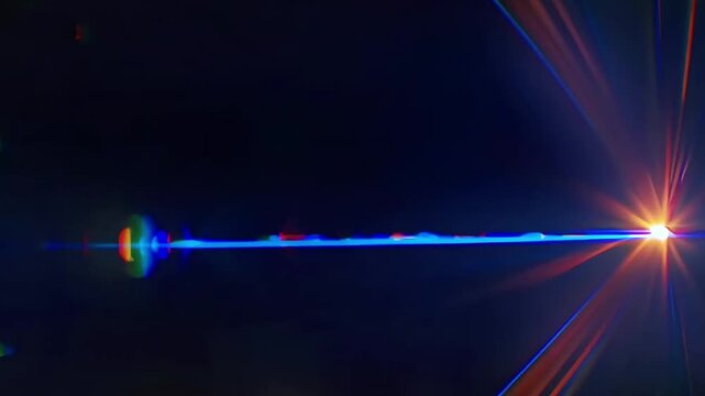 Dynamic abstract light flares glow, neon rays burst from central abstract light flares point, futuristic hyperjump effect created by abstract light flares, concept of speed and energy motion