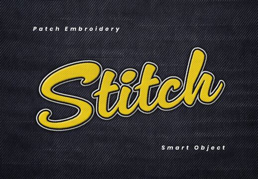 Embroidery Patch Text Effect