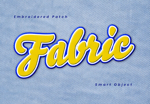 Embroidered Script Patch Text Effect