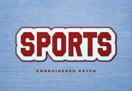 Patch Embroidery Text Effect
