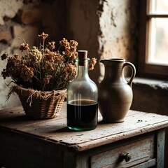 
Sophisticated image in rustic minimalist style.