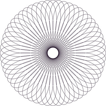 Intricate Radial Spirograph Line Art