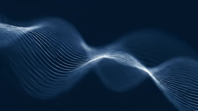 Abstract blue wave background featuring smooth futuristic lines and a digital gradient motion design for a high-tech vector wallpaper backdrop