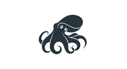 Stylized octopus silhouette on white background © Zero