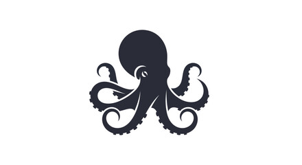 Stylized octopus silhouette on white © Zero
