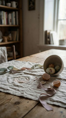 Rustic Easter Still Life - Chiaroscuro Interior Scene