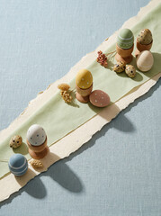 Modern Easter Flat Lay - Geometric Composition with Clean Diagonal Lines