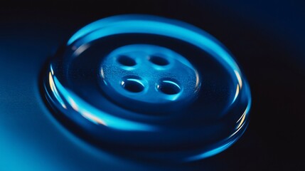 Blue Button Macro, A Captivating Close-Up of a Classic Fastener