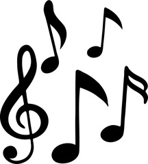 Black Music Notes Icon Isolated on White Background Vector Illustration