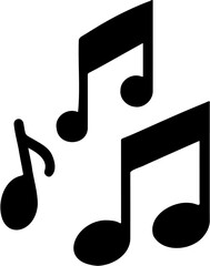 Black Music Notes Icon Isolated on White Background Vector Illustration