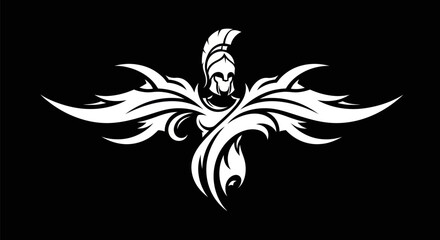 Fototapeta premium Abstract warrior silhouette on black