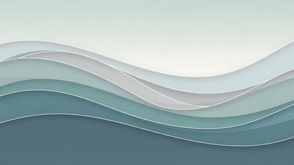 Abstract Layered Wavy Pattern with Smooth Blue and Green Gradient Tones