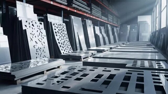 Modern server room with futuristic design and sleek technology in an industrial workspace with advanced hardware elements