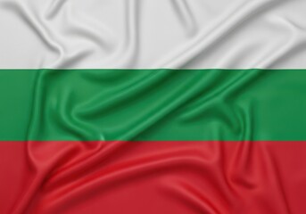 Fototapeta premium Bulgarian flag, fabric texture, national symbol