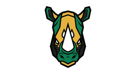 Stylized rhino head illustration © Zilong