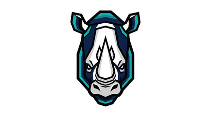 Stylized rhino head illustration © Zilong