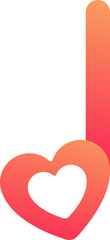Heart Music Note Icon