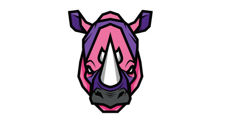 Stylized rhino head illustration © Zilong