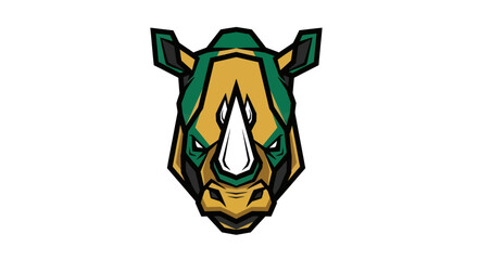 Stylized rhino head illustration © Zilong