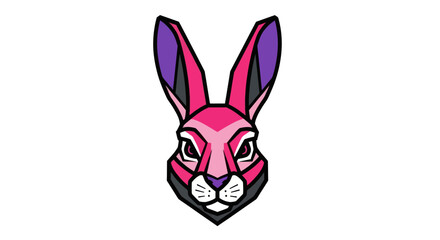 Obraz premium Stylized pink rabbit head design