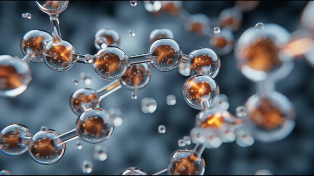 Electrolysis Macro View Showing Water Molecules Changing Structure at a Microscopic Level