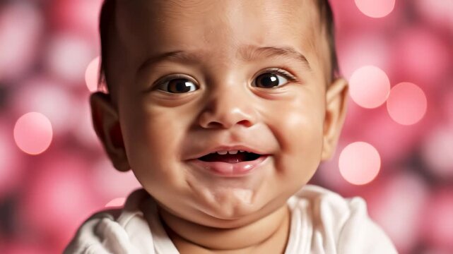 Closeup of a baby with big eyes