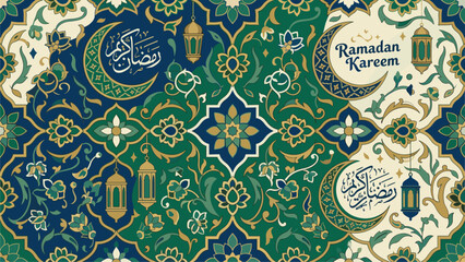Ramadan Kareem Islamic Pattern Background for Greetings & Celebrations
