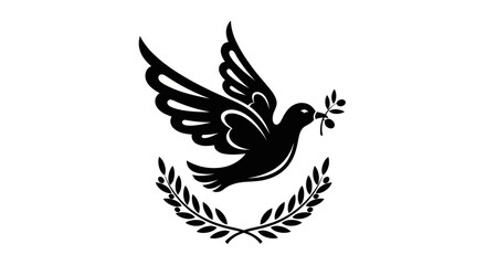 Obraz premium Dove symbol peace olive branch vector