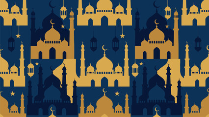 Islamic Mosque Pattern Background - Ramadan Eid Mubarak Decorative Design