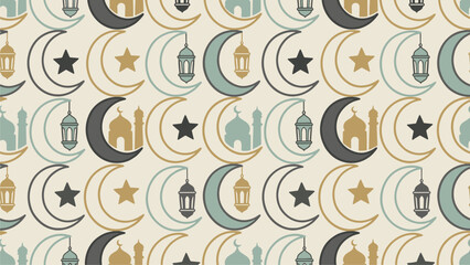 Islamic Pattern Background Seamless Vector for Ramadan Eid Decor