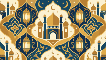 Islamic Mosque Pattern Background for Ramadan & Eid Celebrations | Decorative Islamic Art