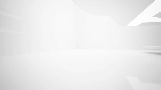 An empty white room with a 3d architectural design featuring blank paper texture on a wall corner with light and shadow for an office template