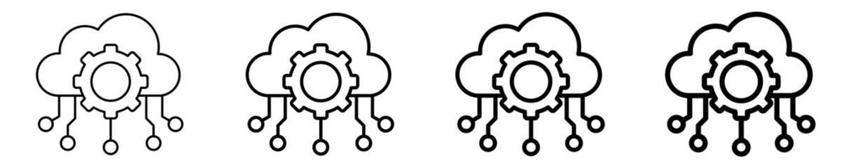 Obraz premium Cloud Computing Icon Set Different Style Collection