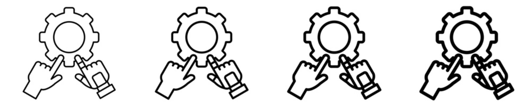 Collaborative Robots  Icon Set Different Style Collection