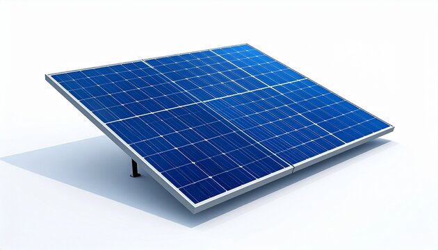 Solarmodul mit blauen Photovoltaik-Zellen auf wei&szlig;em Hintergrund