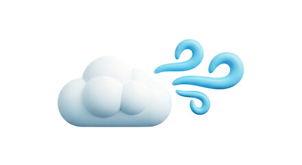 3D Cloud and Wind Icon