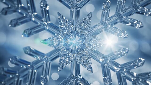 crystal snowflake macro, winter background