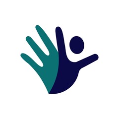 Obraz premium Human palm hand vector silhouette creative 