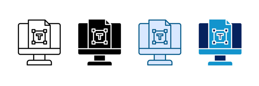 Typography Identity Icon Set Multiple Style Collection
