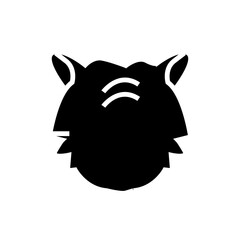 head of a tiger glyph icon vector