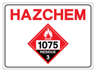 Hazard Chemical Liquified Petroleum Gas UN1075 Residue Class 3 Symbol Sign, Vector Illustration, Isolate On White Background, Label .EPS10