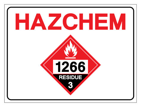Hazard Chemical UN1266 Flammable Liquid Residue Class 3 Symbol Sign, Vector Illustration, Isolate On White Background, Label.EPS10