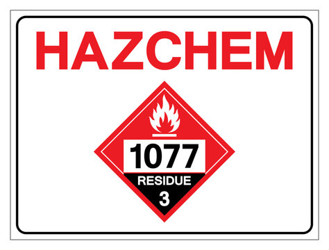 Hazard Chemical UN1077 Propylene Residue Class 3 Symbol Sign, Vector Illustration, Isolate On White Background, Label .EPS10