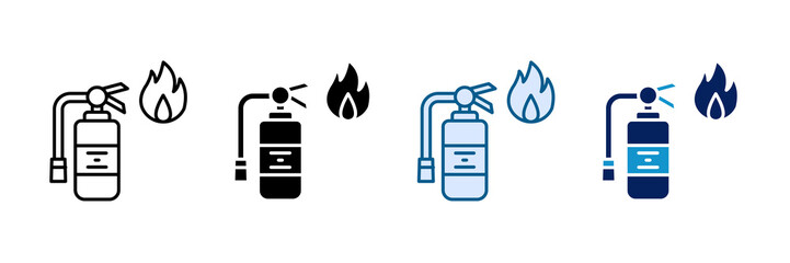 Obraz premium Fire Extinguisher Icon Set Multiple Style Collection