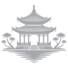 Asian Pagoda Illustration