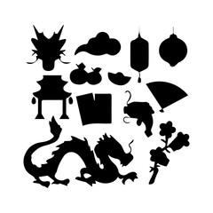 Chinese Dragon Silhouette Collection