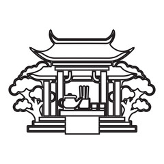 Traditional Asian Shrine Icon