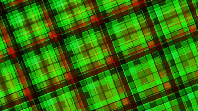 Vibrant Green Plaid Pattern Animation.