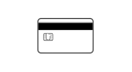 simple line drawing of a credit card with black and white stripes